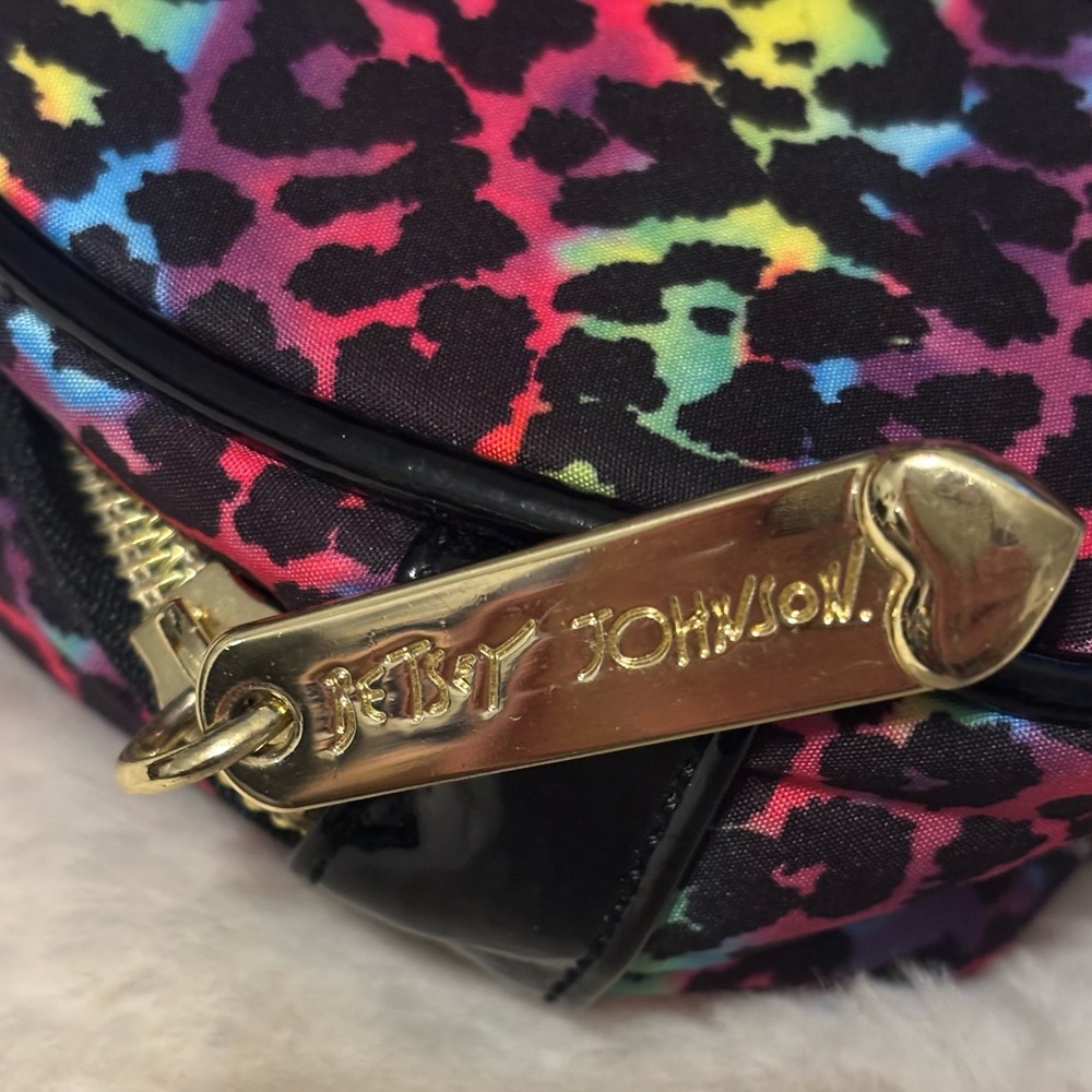 Betsey Johnson Red and Pink Cosmetic Bag with Playful Heart Design - Picture 6 of 6